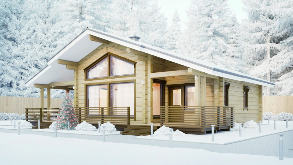 Дом Шале из клееного бруса 100кв