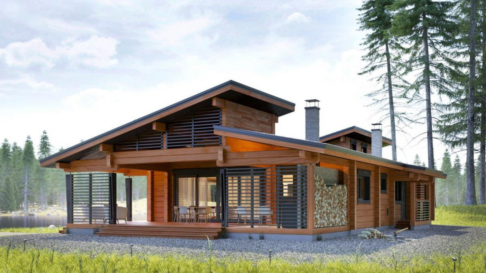 Дом из клееного бруса проект м326