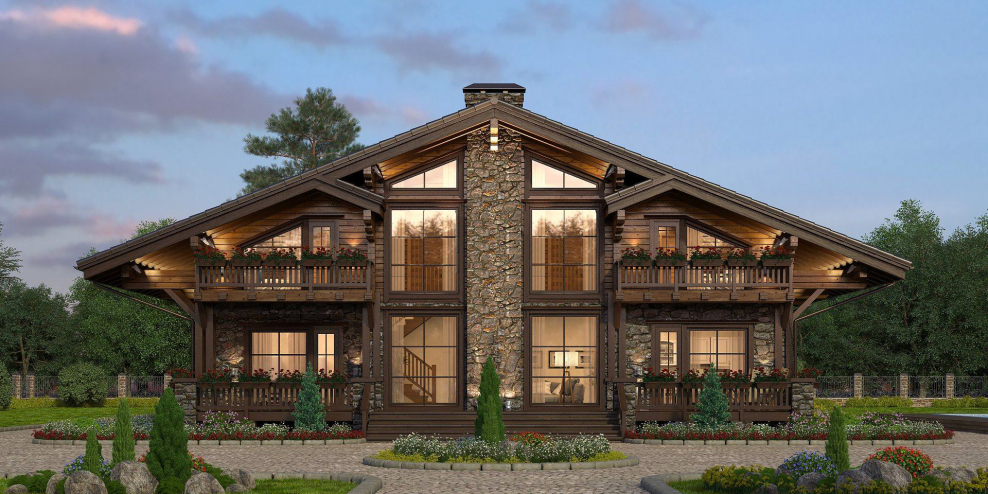 Дом Шале из клееного бруса West