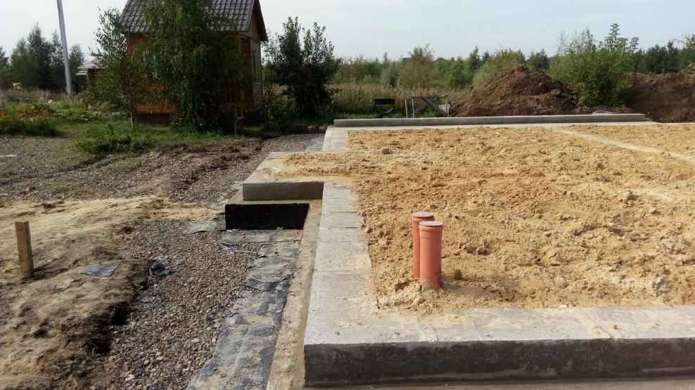 Ленточный фундамент с плитой