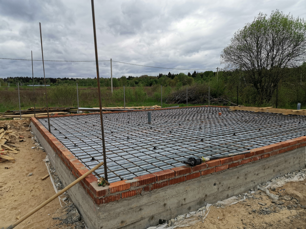 Заливка плиты под одноэтажный дом