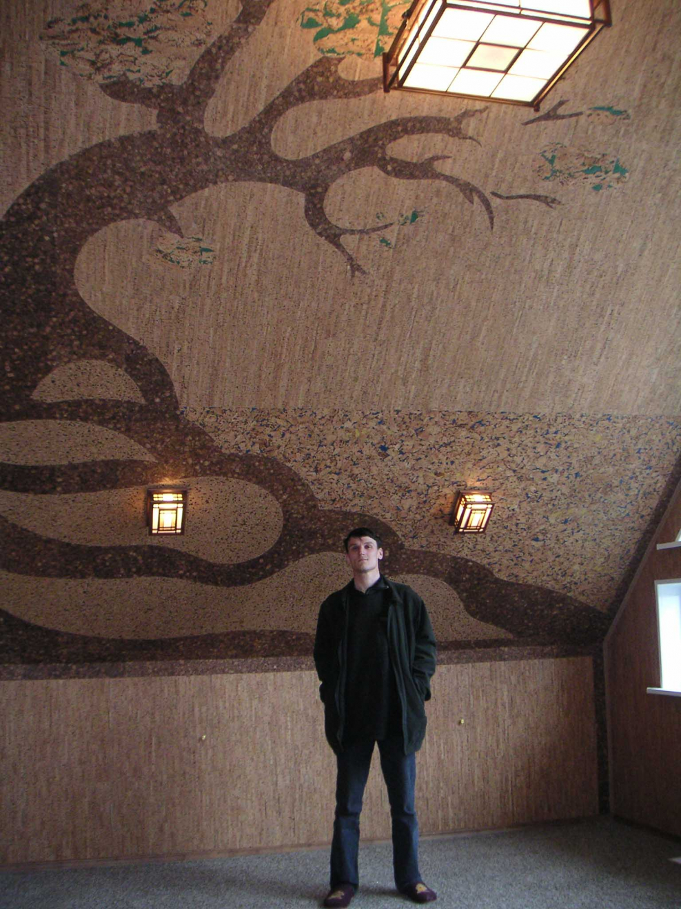 Пробковые стены в интерьере лофт