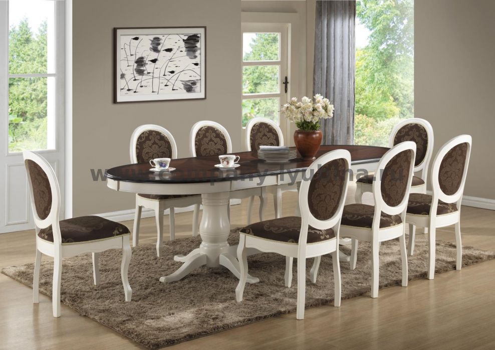 Стол Princess PR-t8ex столеш орех, ножки белые