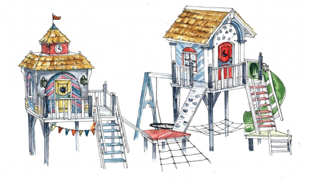 Домик на детскую площадку рисунок