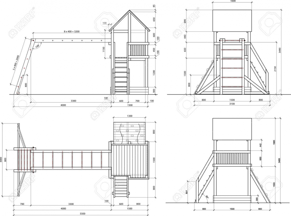 Чертеж детской игровой площадки