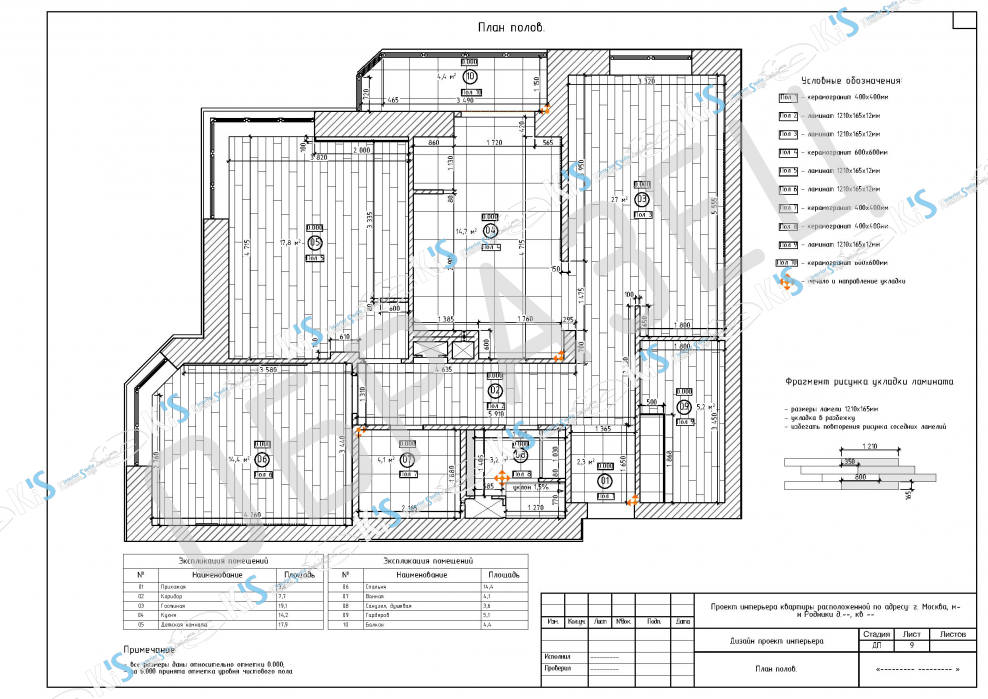 Чертежи дизайн проекта интерьера