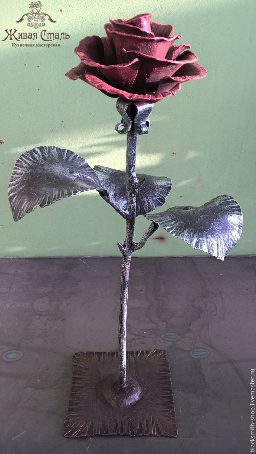 Подсвечник роза из металла