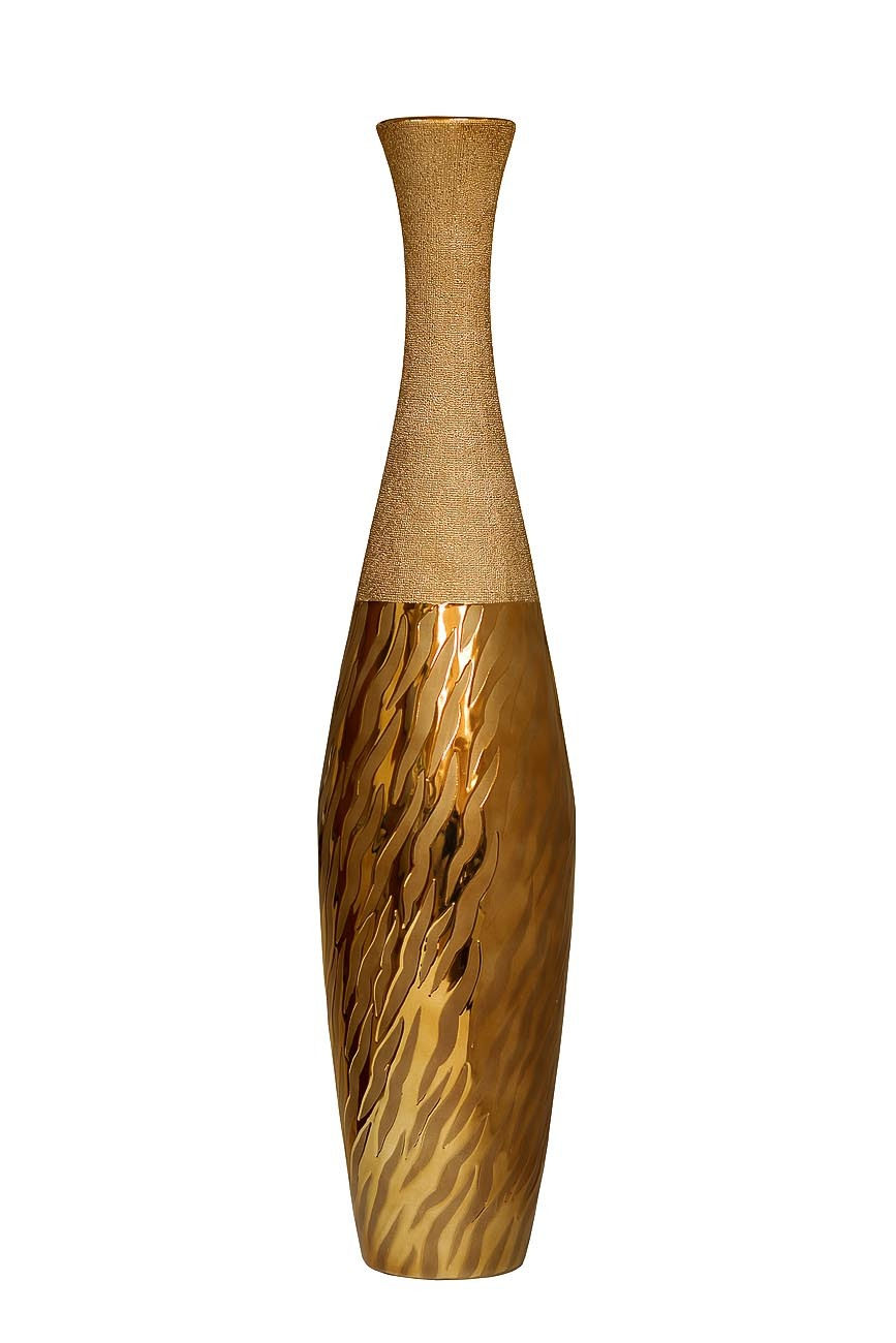 Ваза керамическая Золотая 17.5х17.5х80 Garda Decor