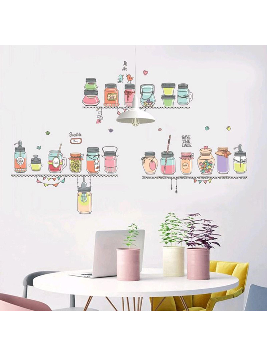 Цветные баночки в интерьере