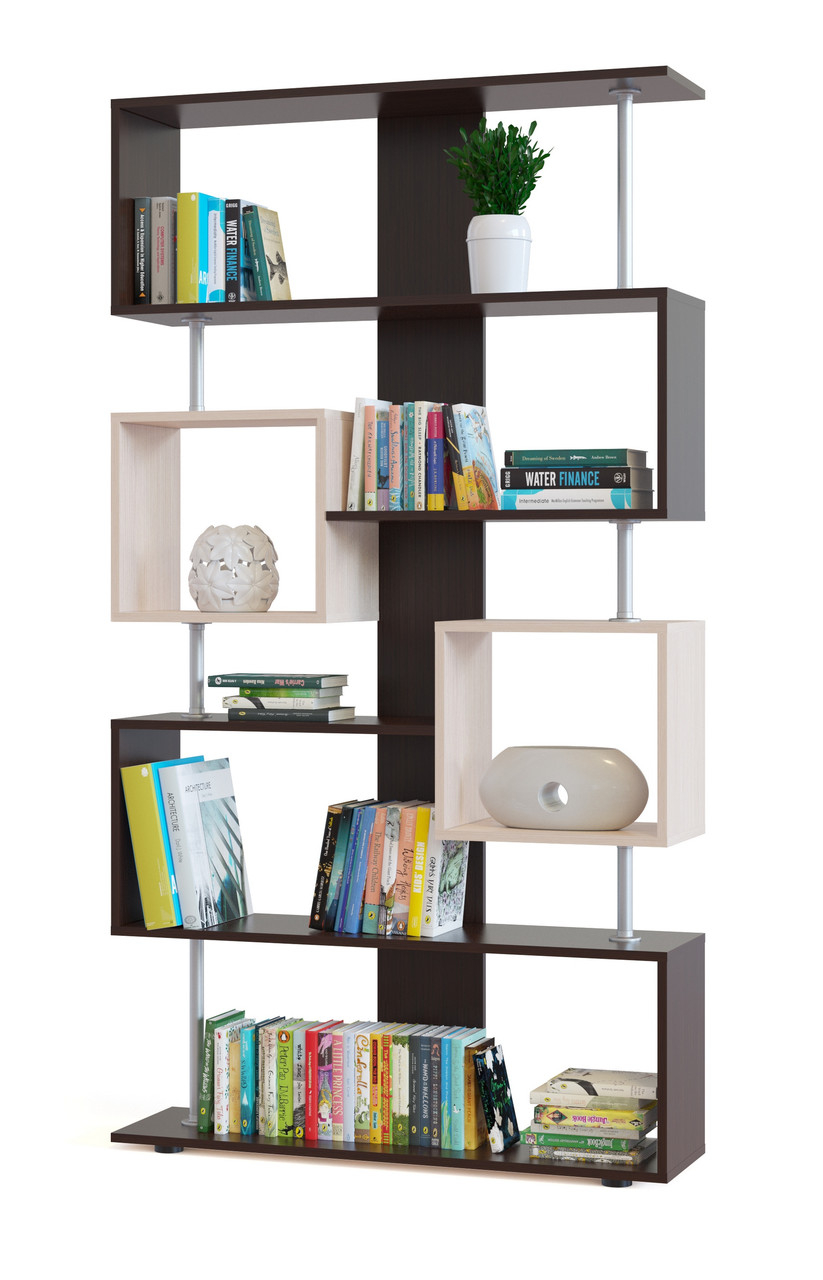 Стеллаж ст-2 венге/беленый дуб