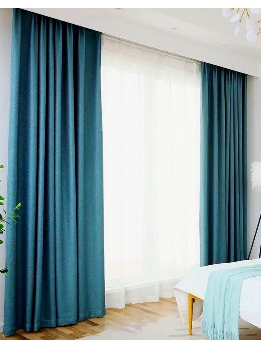 Шторы блэкаут Амалия бирюза