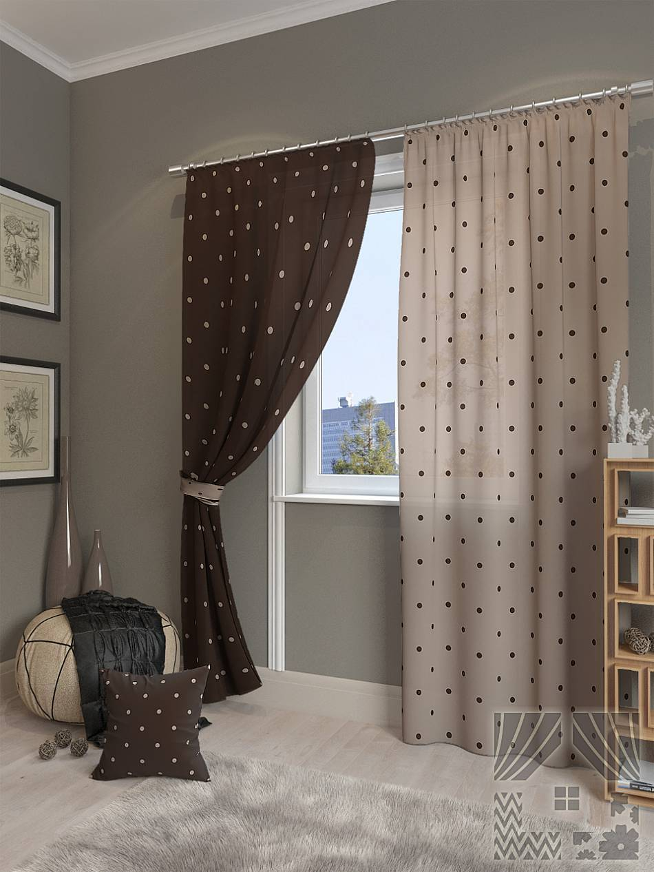 Шторы в горошек