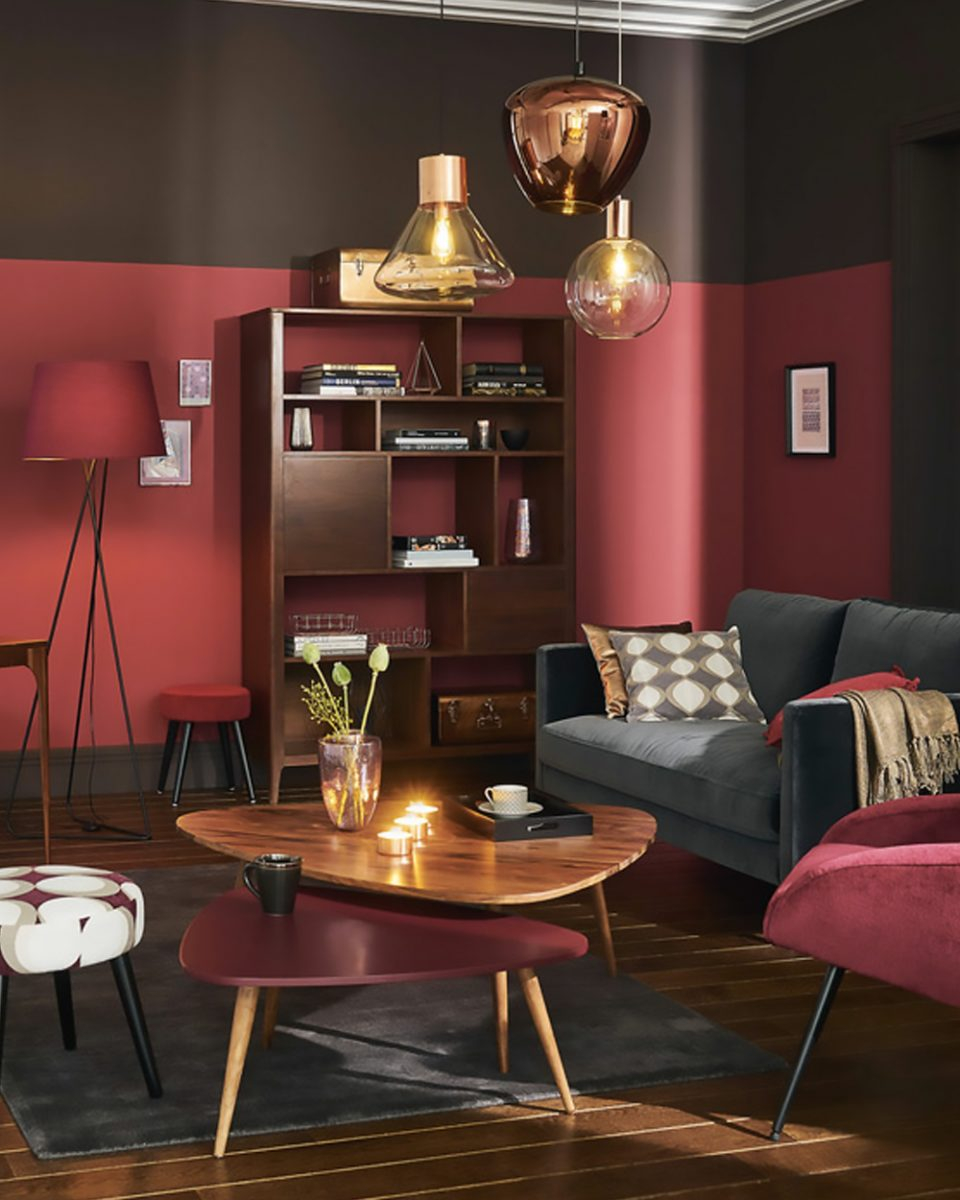 Бордовый цвет в интерьере