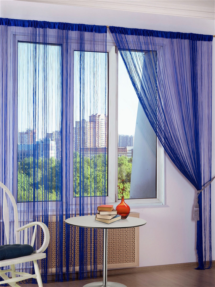 Штора нитяная Алтекс однотонная