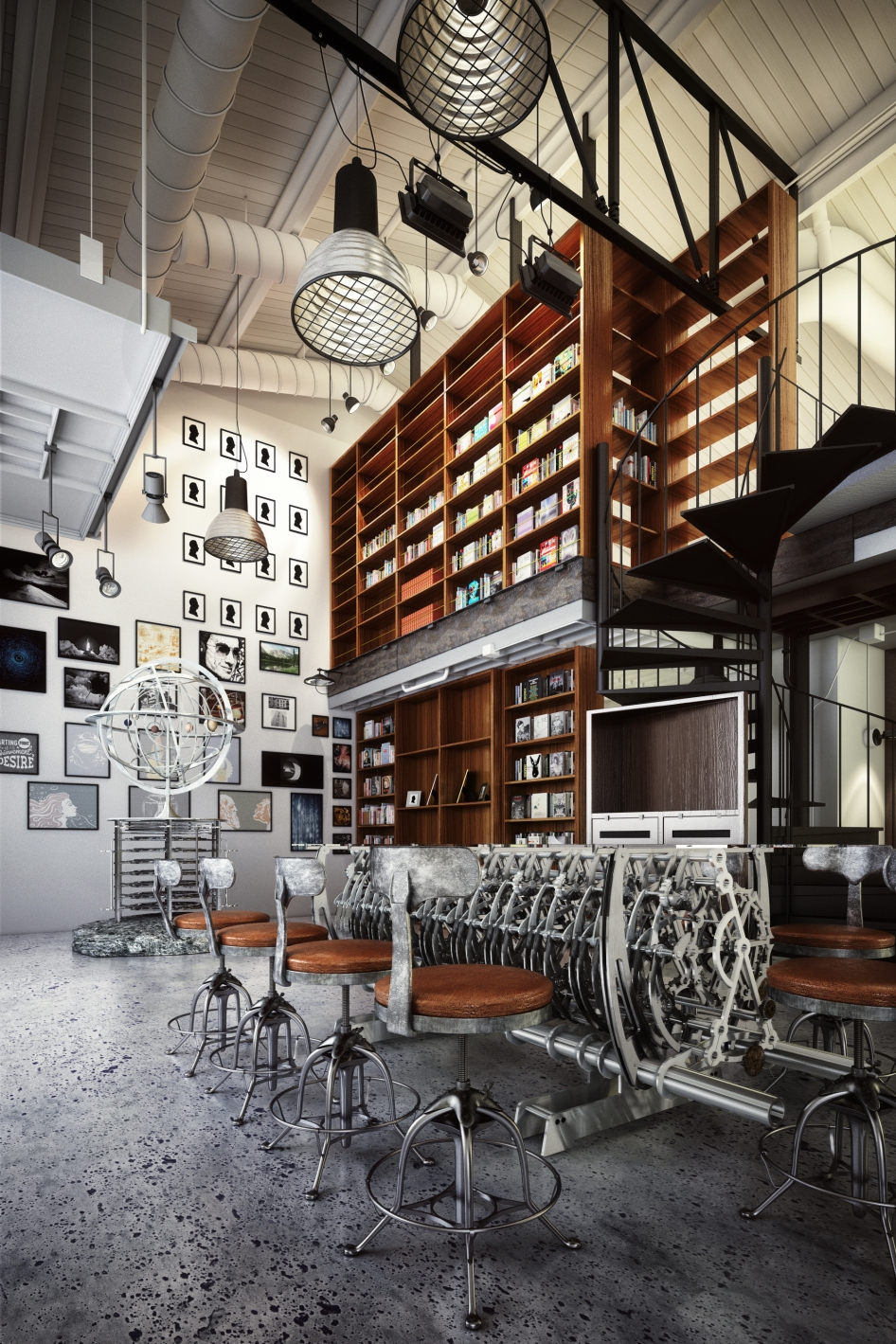 Нео стимпанк интерьер