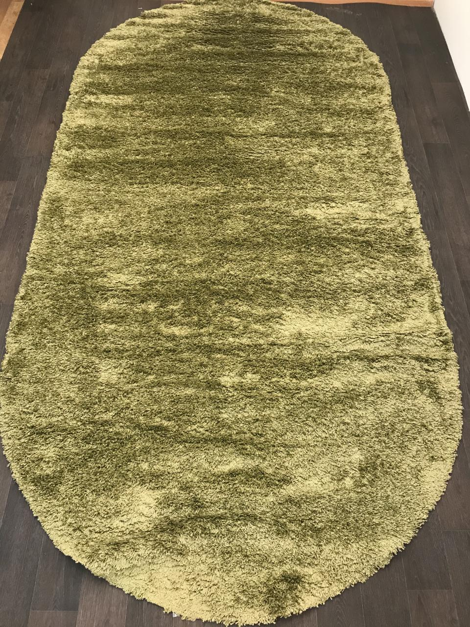 Ковер зеленый с длинным ворсом