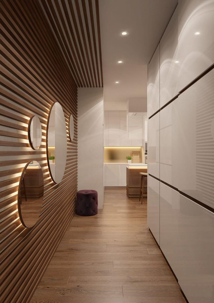 Декоративные рейки в коридоре