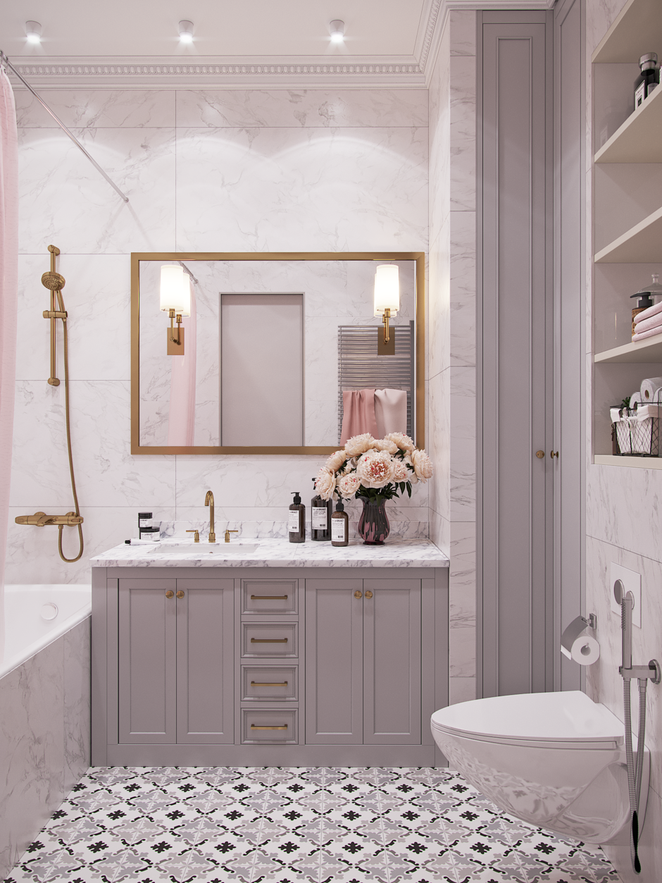 Ванная комната в американском стиле плитка