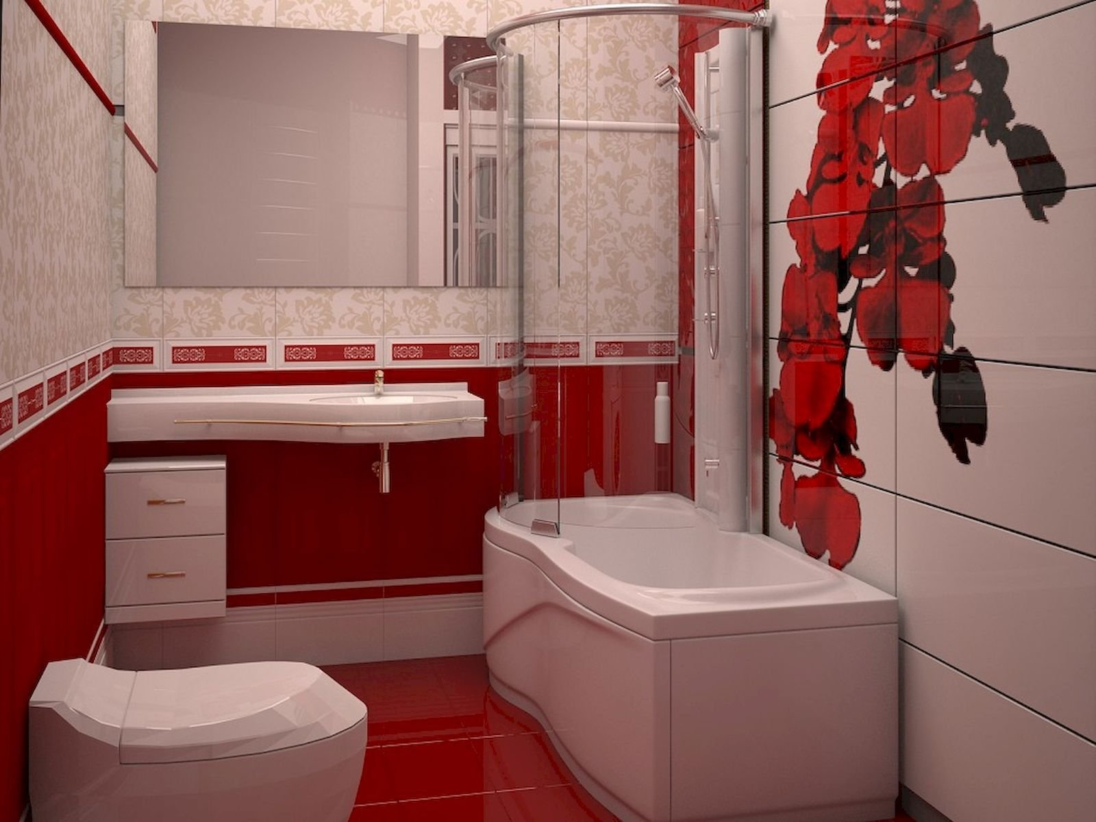 Красная плитка в ванной plitka vanny ru. Ванная комната в Красном цвете. Красно белая ванная комната. Ванная комната в красно белом цвете. Красная плитка в маленькой ванной.