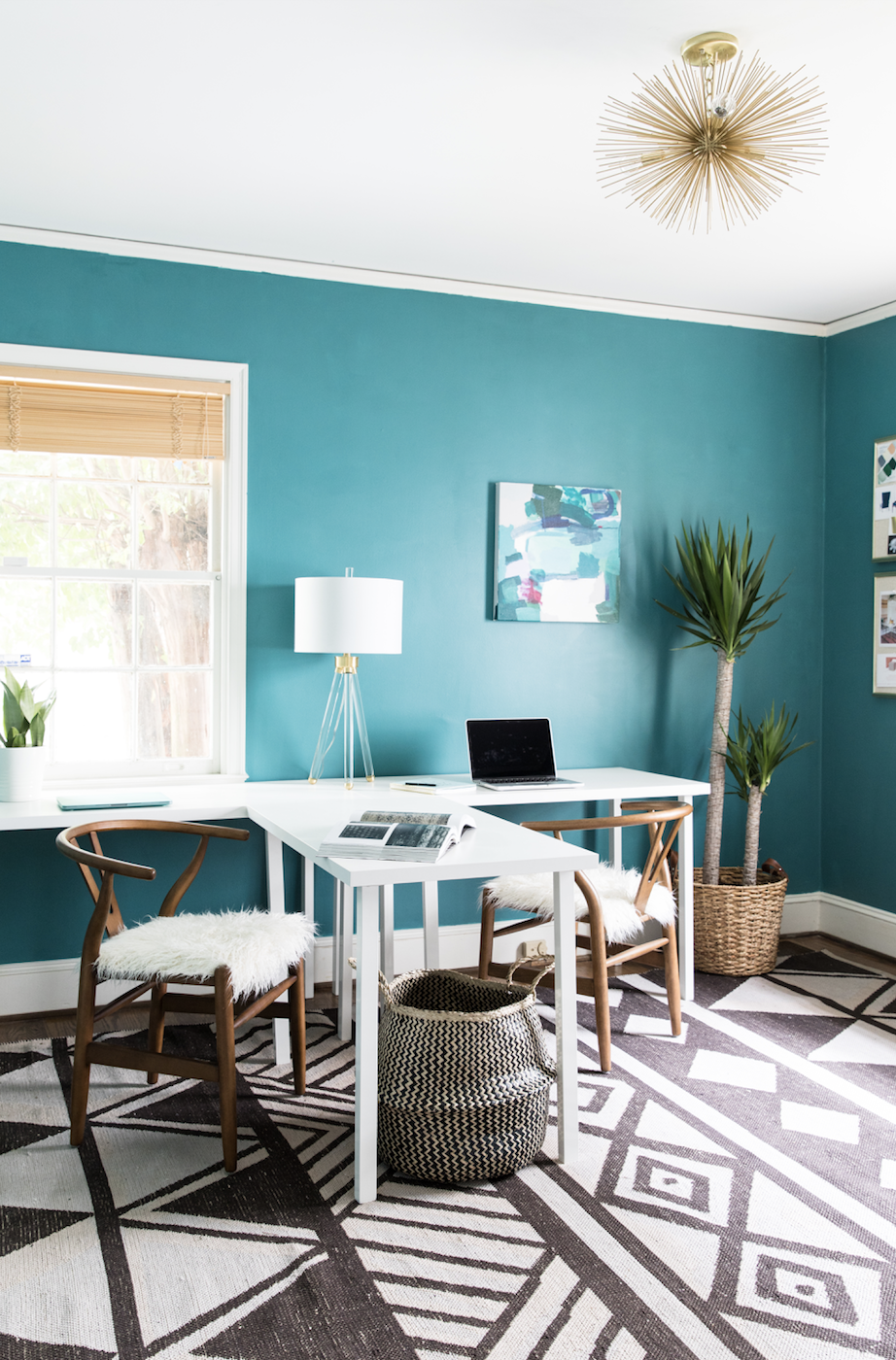 Цвет стен в офисе бирюза