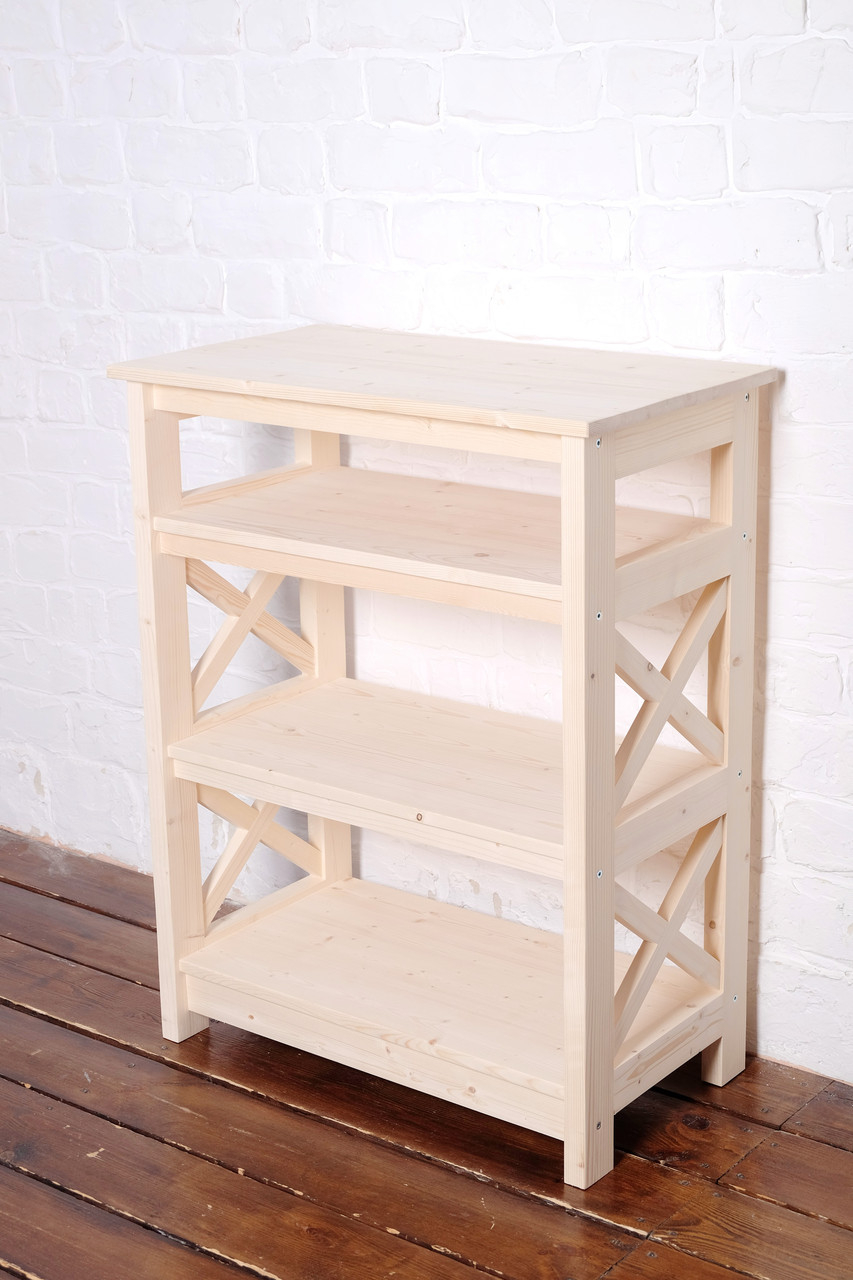 Этажерка средняя, 6 полок, 1650х400х400мм, стеллаж деревянный