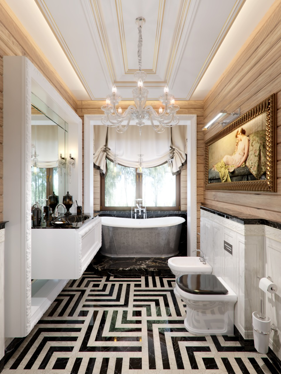 Санузел Неоклассика ар деко