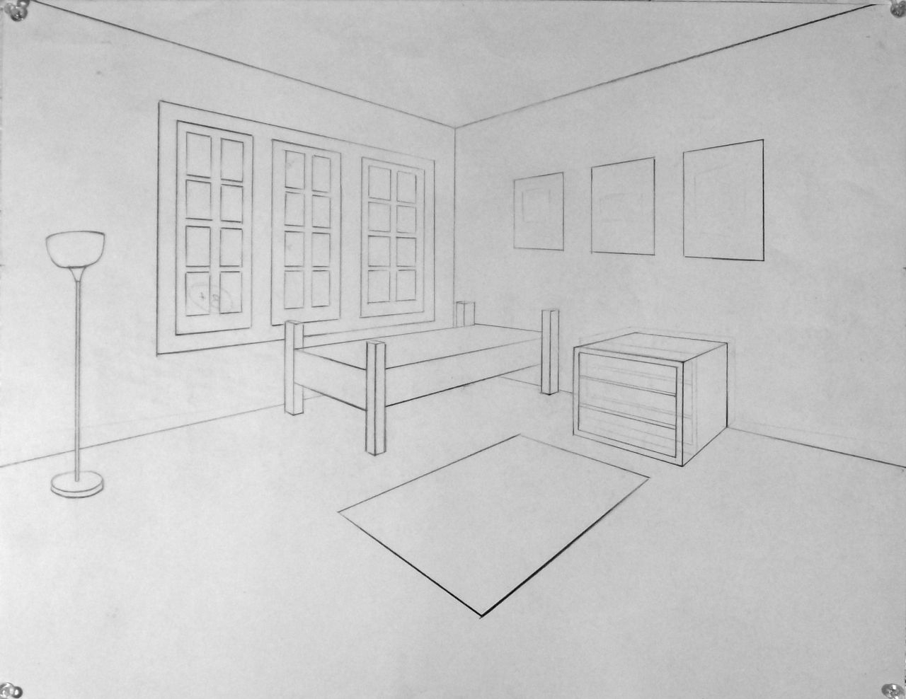 Интерьер карандашом легко. Аксонометрия и перспектива комнаты. Рисование интерьера комнаты. Интерьер комнаты в перспективе. Комната в перспективе рисунок.