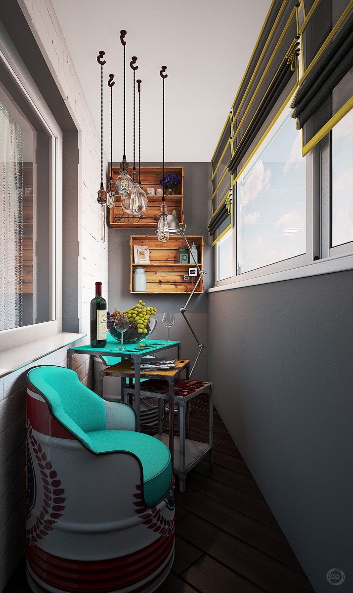 Веранда в бирюзовом цвете