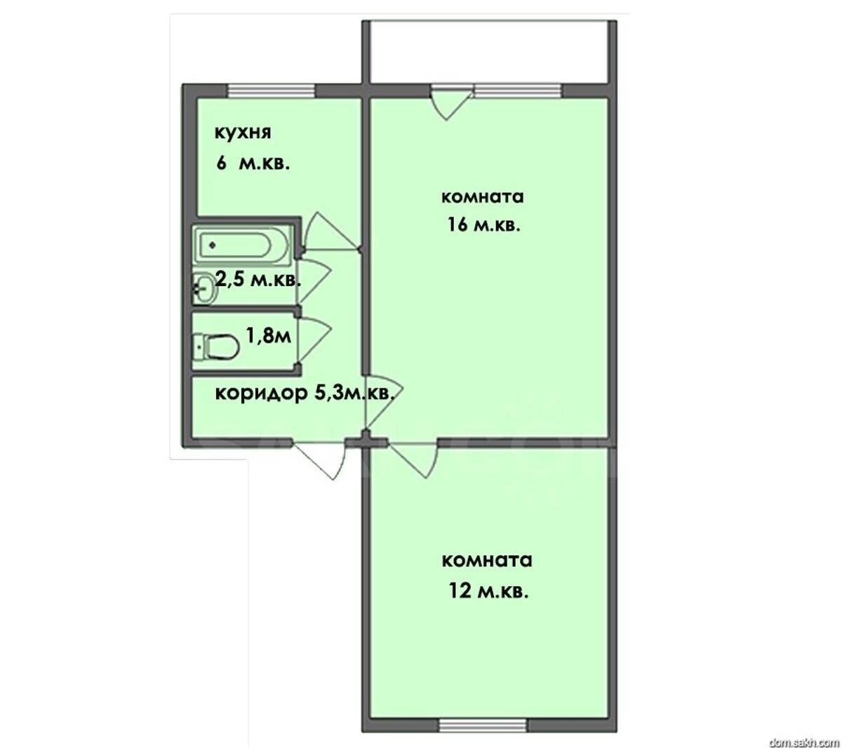 Планировка квартиры 2 комнатной брежневки