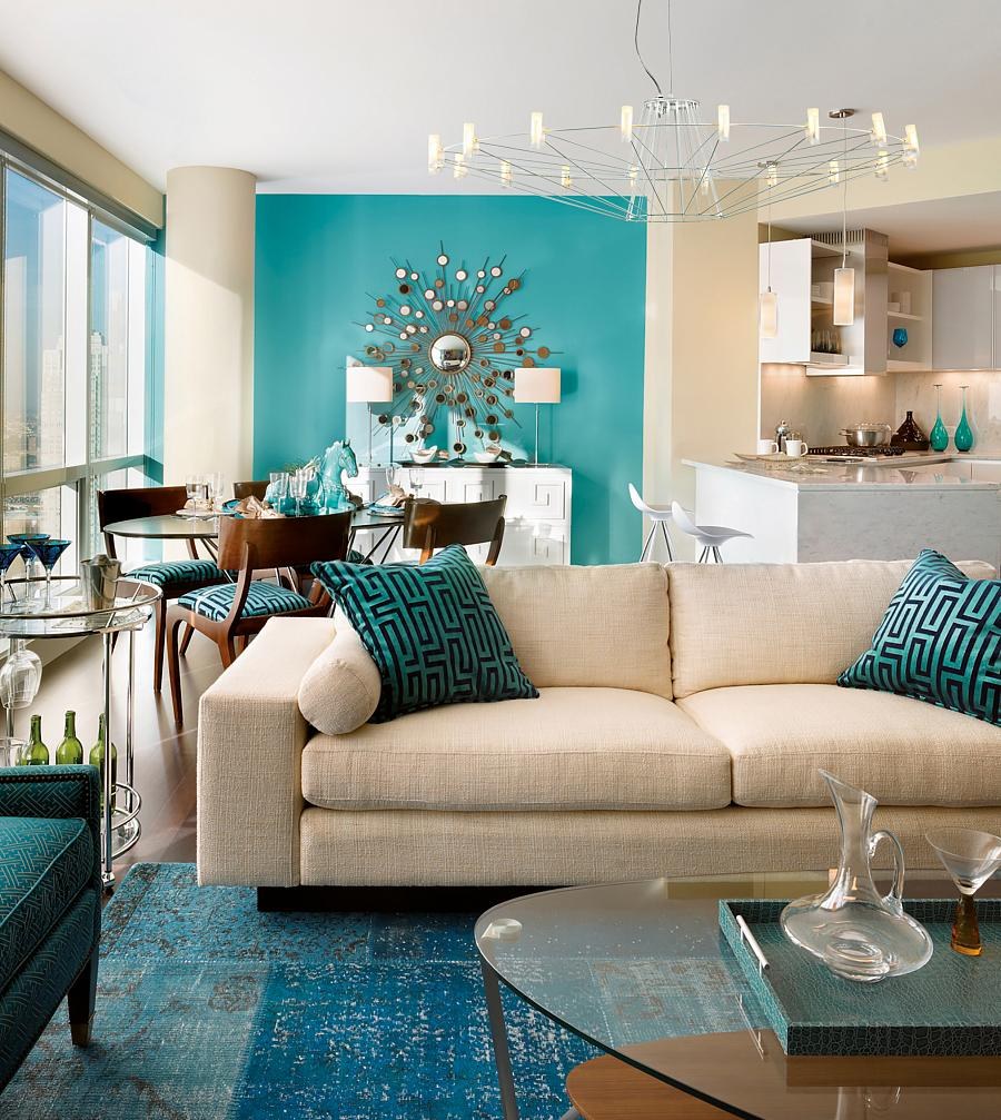 Гостиная в голубых тонах