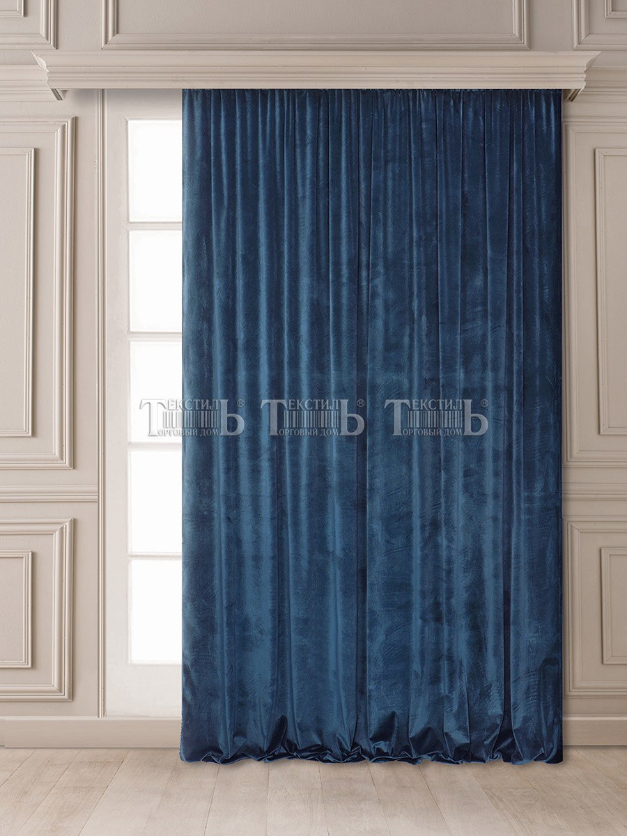 Шторы из голубого бархата в интерьере (63 фото)
