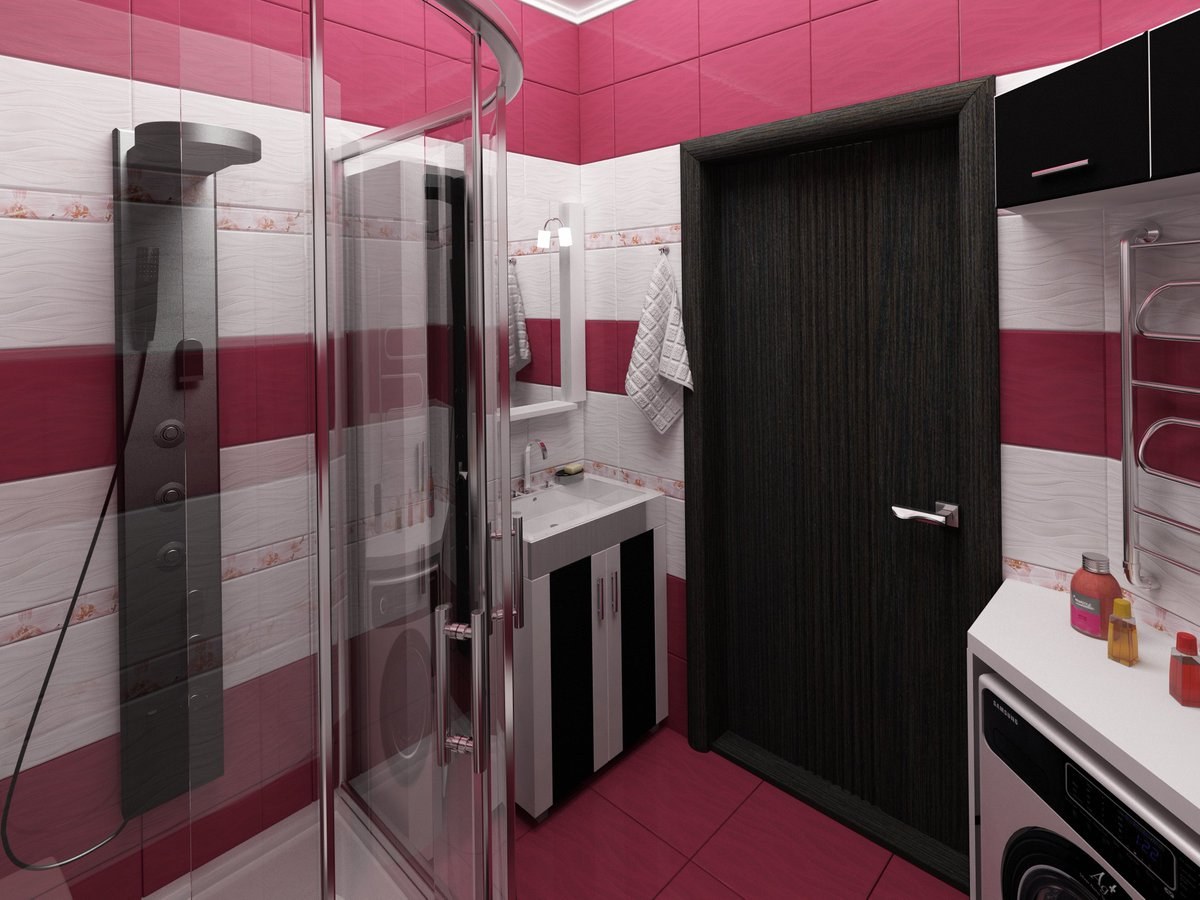 ванна и душевая кабина в одной комнате 5 кв м