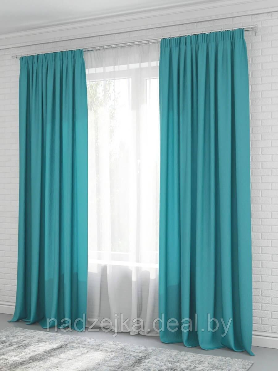 Двусторонние шторы бежевый и бирюза