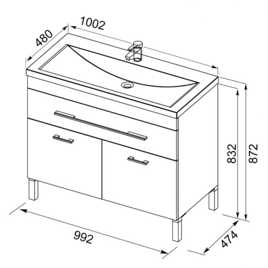 Тумба Верона 90 цв.белый 172335