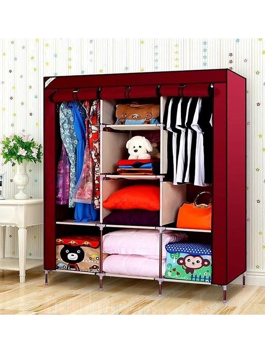 Складной каркасный тканевый шкаф Storage Wardrobe 175 130 45 см