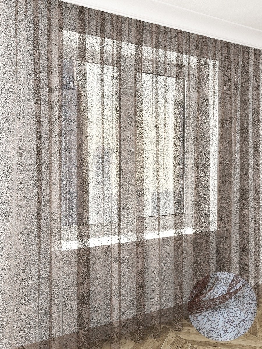 Тюль паутинка белая