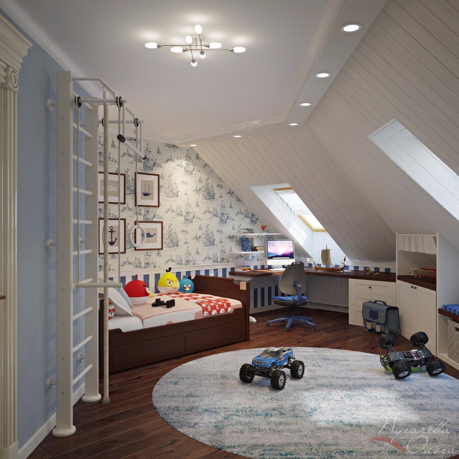 Детская спальня на мансарде