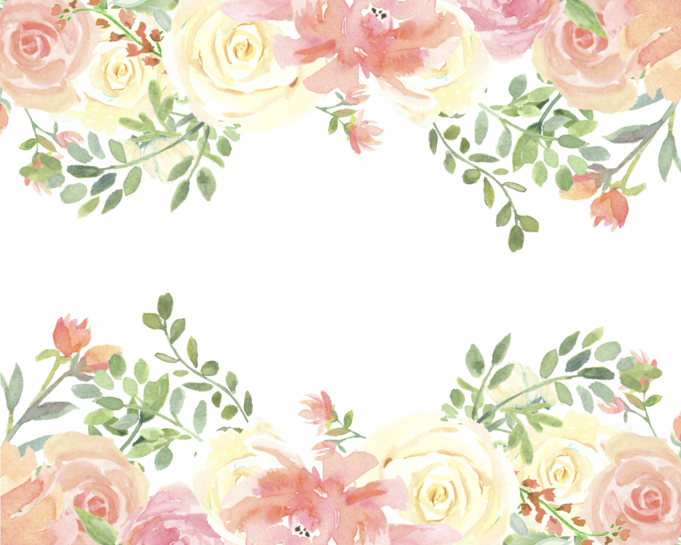 Акварельные цветы для пригласительных персиковые