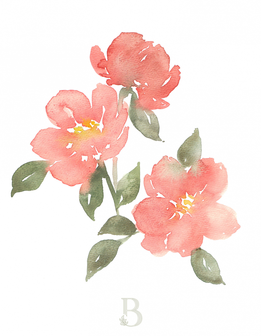 Цветочная гирлянда акварель