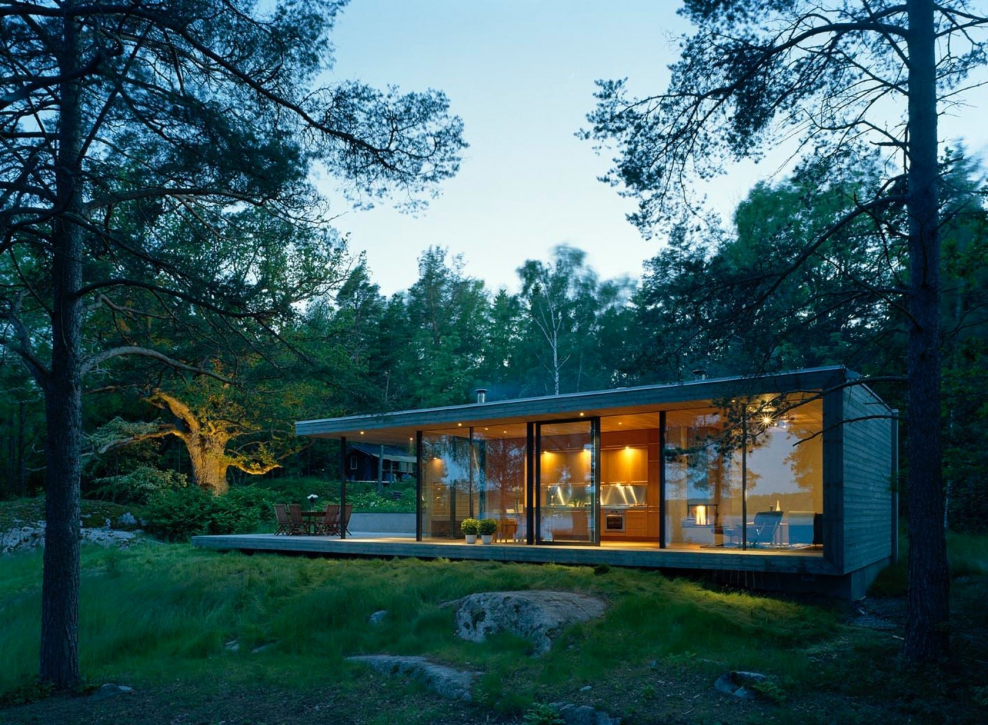 Домикс панорамными окнами