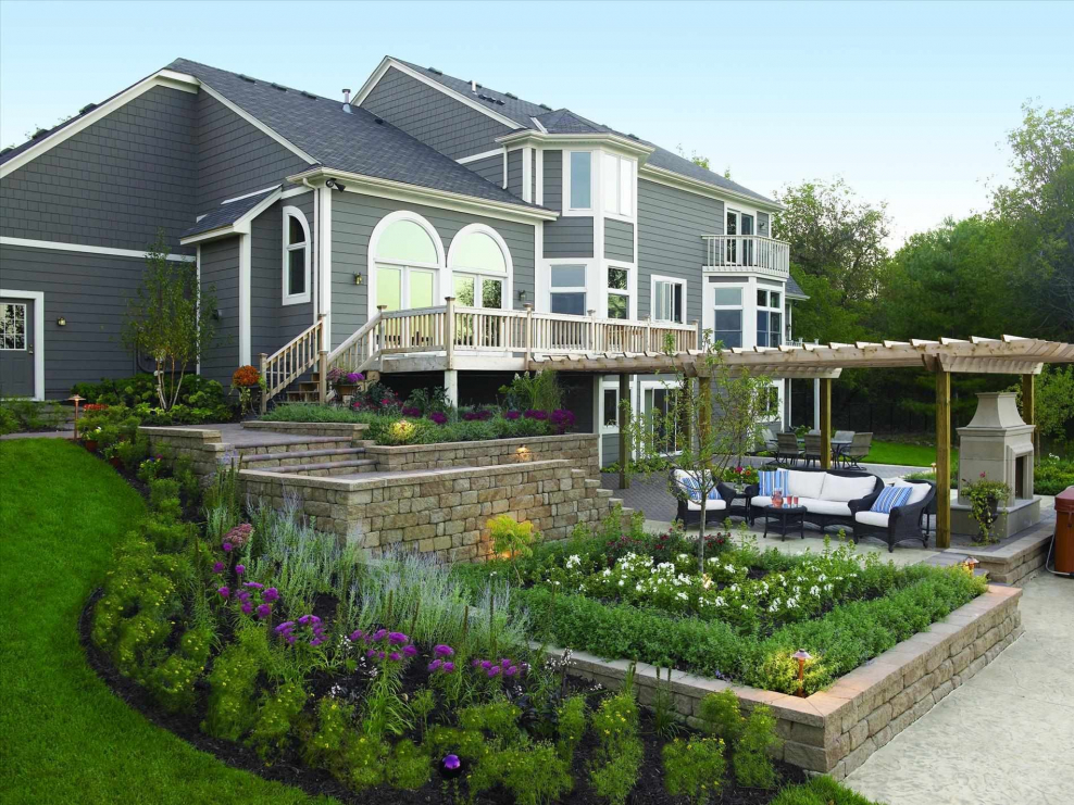 Ландшафт сад двор пергола