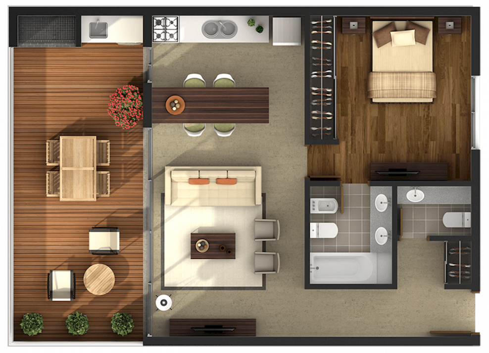 Дизайн проект однокомнатной квартиры