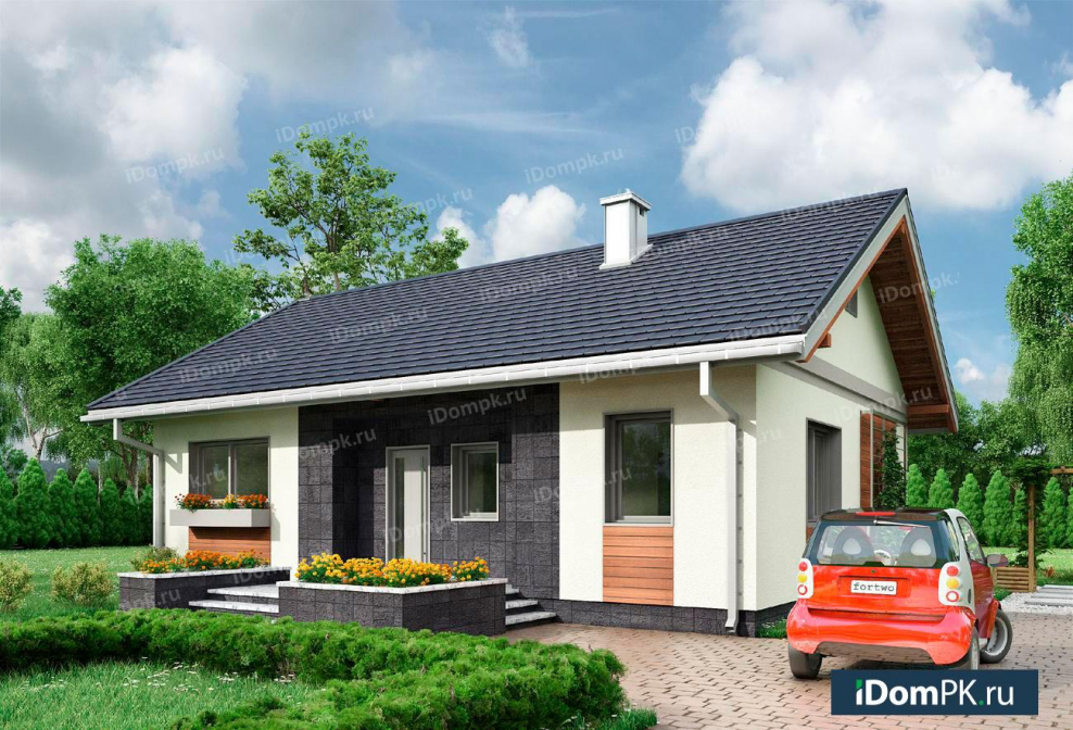 Одноэтажные дома с двускатной крышей