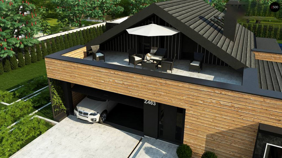 Терраса на крыше гаража