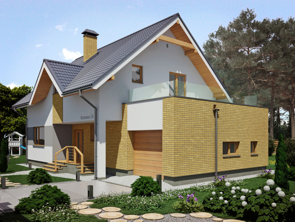 Дом с мансардой 80 кв метров