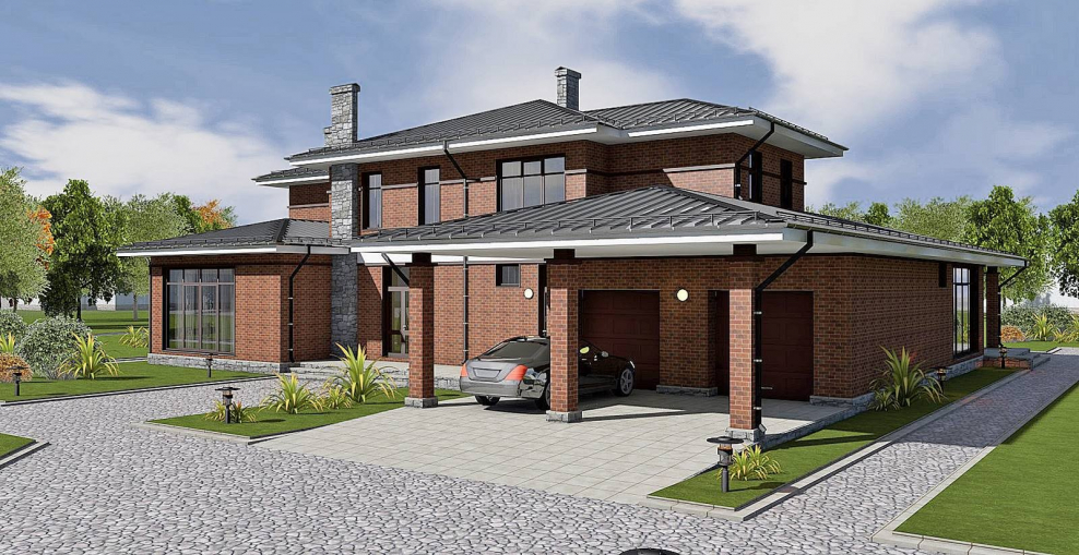 Бруклин, 531,1 м2, кирпичный дом с гаражом