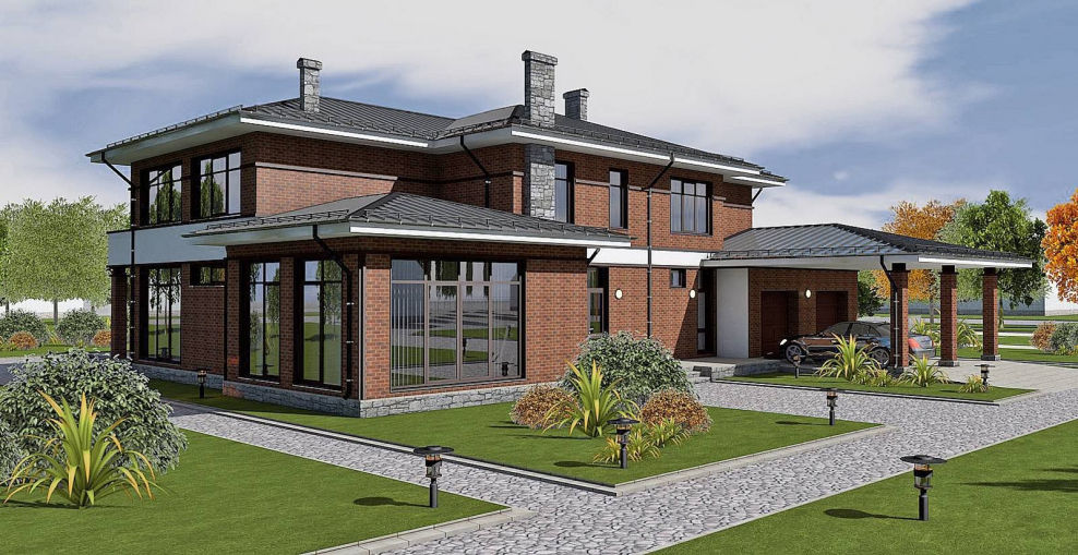 Бруклин, 531,1 м2, кирпичный дом с гаражом