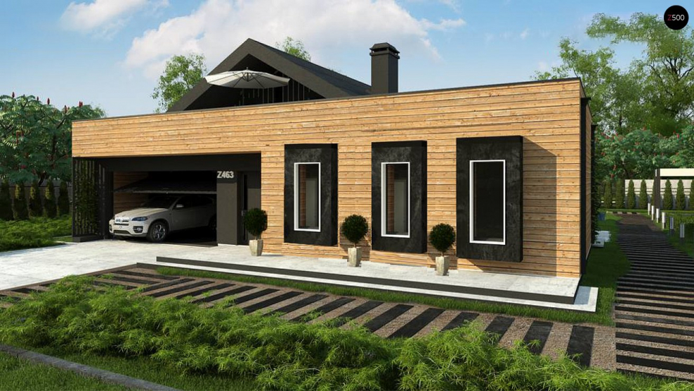 Компактный дом с гаражом