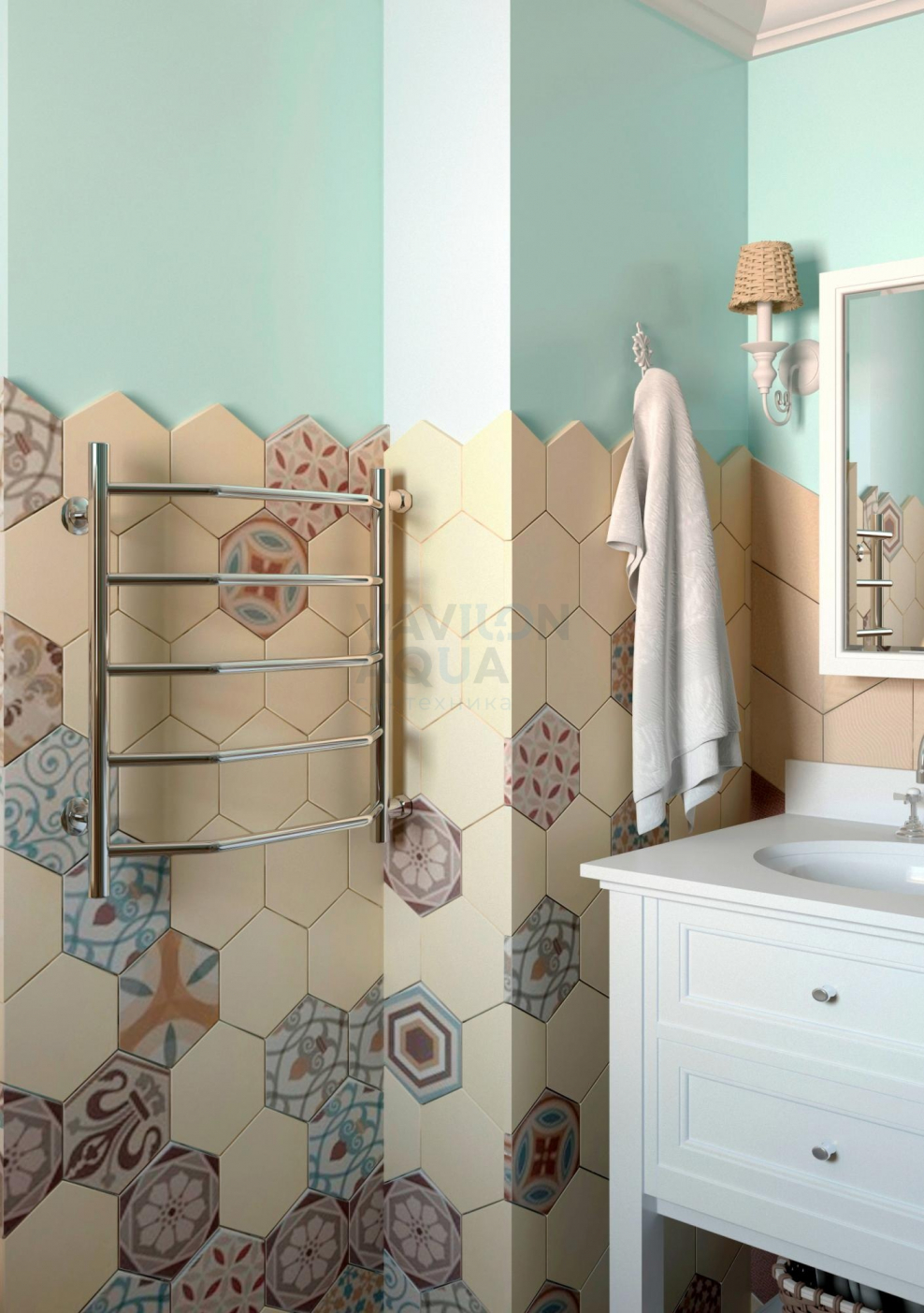 Водяной полотенцесушитель Tera Виктория 600x500