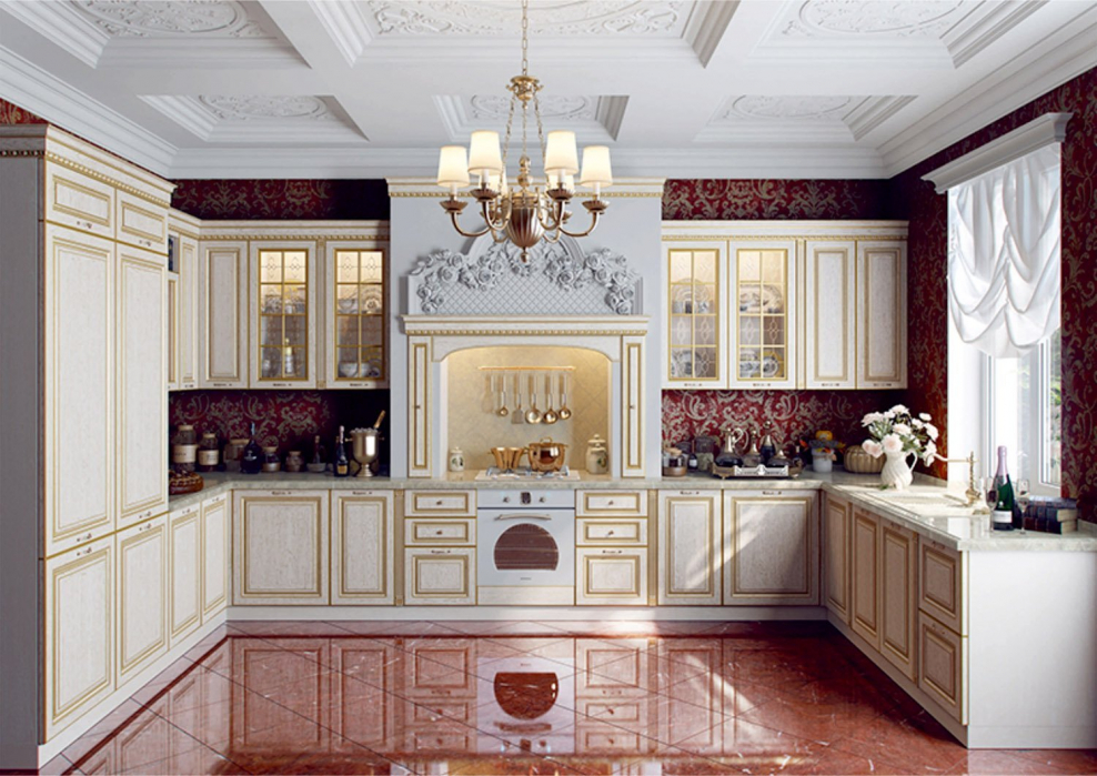 Кухня Неоклассика патина золото